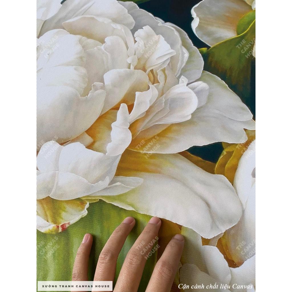 Tranh Canvas Hoa Mẫu Đơn Trắng - S6N2