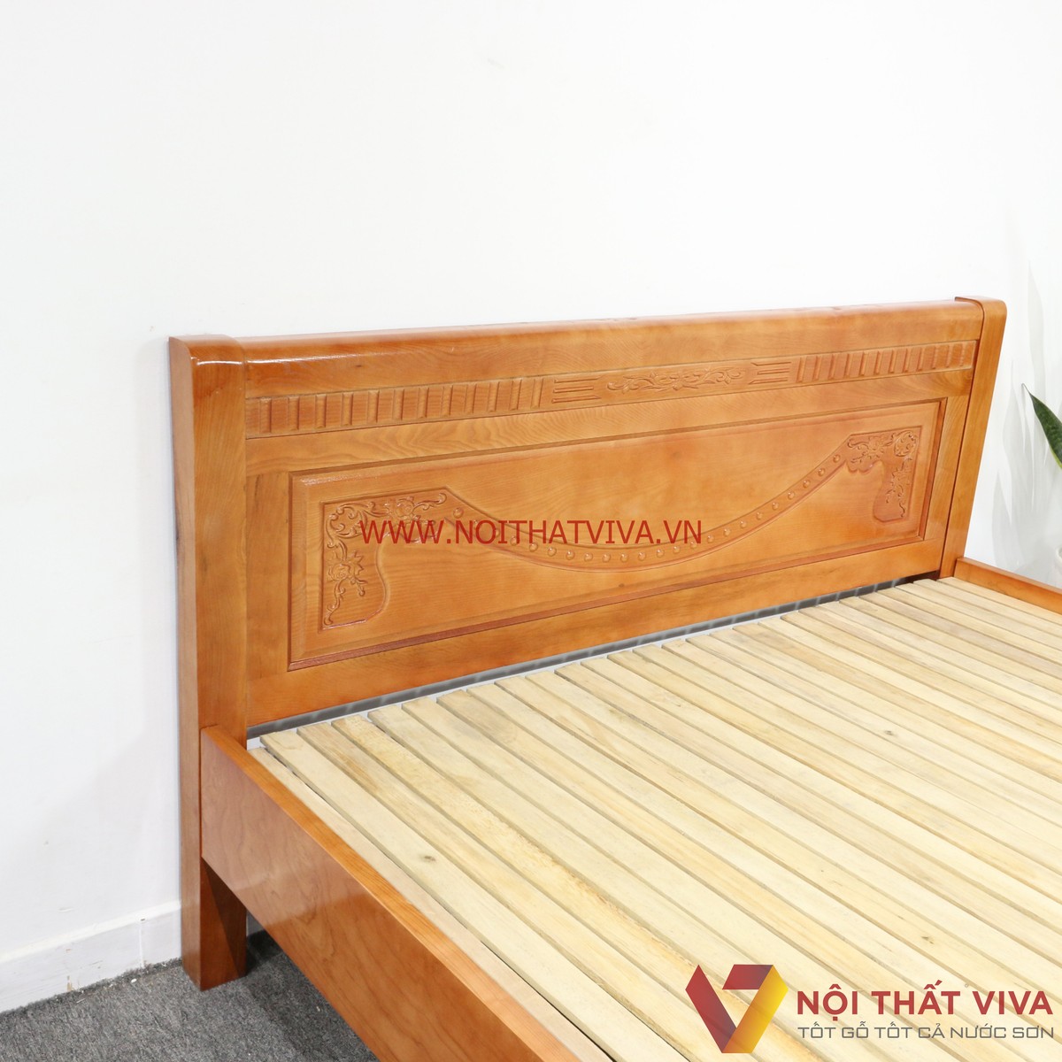 Giường Ngủ Gỗ Sồi Nga Màu Cánh Gián Đẹp Giá Rẻ