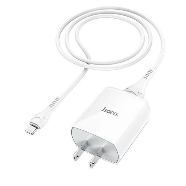Bộ sạc 2.4A Hoco DC13 chuôi dẹt 1 cổng Usb kèm dây sạc dài 1M cho iPhone/iPad - Hàng chính hãng