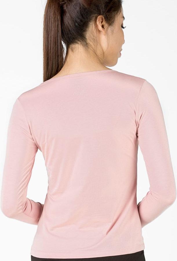 Áo giữ nhiệt nữ dài tay cổ tròn Vicci vải cotton co giãn, mềm mịn ôm dáng màu HỒNG PHẤN