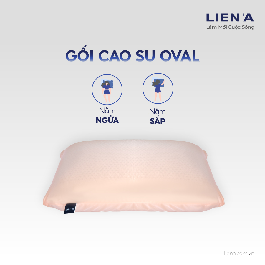 Gối Cao Su Liên Á Oval LAGOV3550 (35 x 50 cm) - Trắng