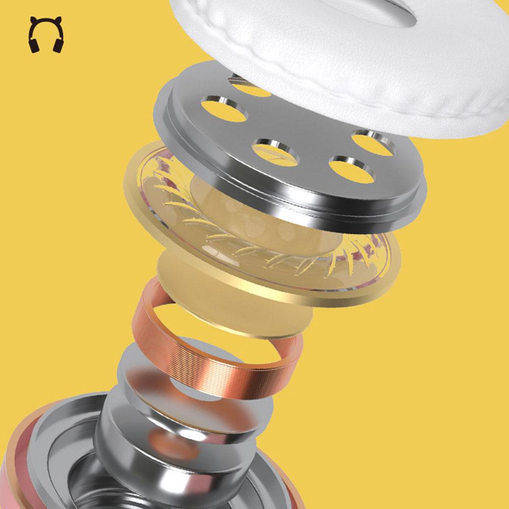 Ms Sáng Mèo Tai Tai Nghe Không Dây LED Kid Cô Gái Nhạc Stereo Mũ Bảo Hiểm Điện Thoại Bluetooth 5.0 Có Thể Điều Chỉnh Tai Nghe Tai Nghe Chụp Tai