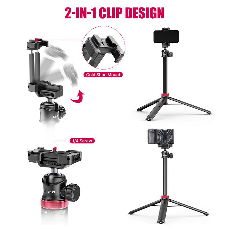 Ulanzi MT-44 Mở rộng giá đỡ ba chân phát trực tiếp Chân máy 42 inch có giá đỡ gắn điện thoại Chụp dọc điện thoại Chân máy ảnh DSLR Màu sắc: Trắng