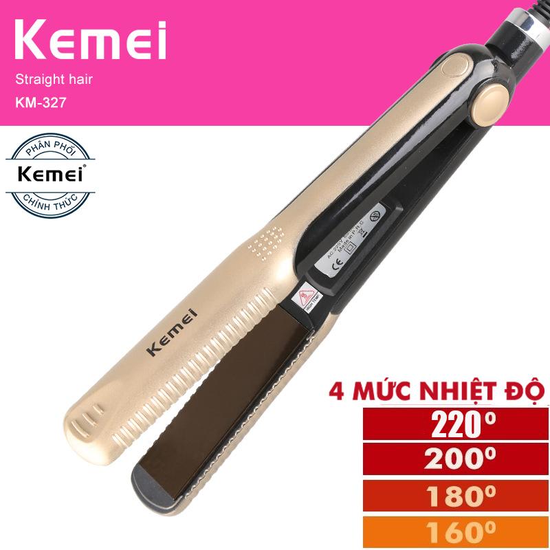 Máy là thẳng tóc có 4 mức chỉnh nhiệt cao cấp Kemei 327