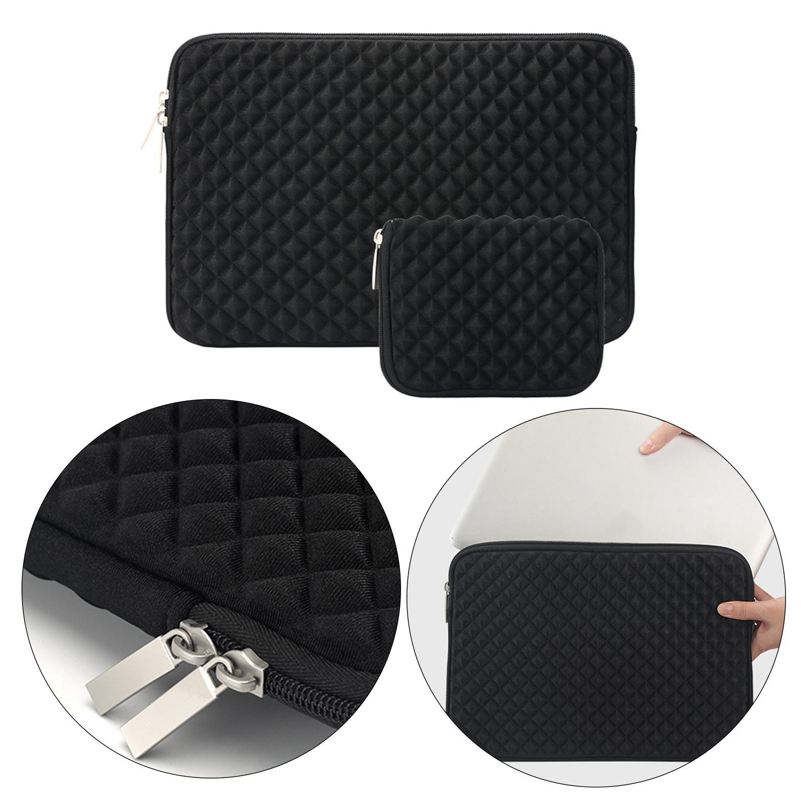 Laptop Sleeve Computer Neoprene Bag Cover With Small Case Black