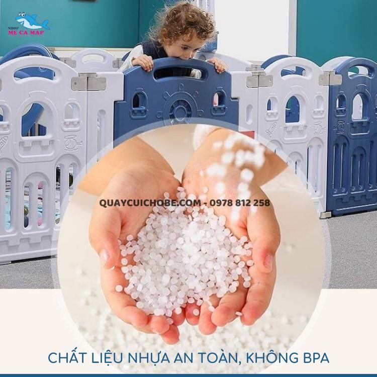 Quây cũi nhựa gấp gọn TẶNG KÈM 1 THẢM XPE DÀY, quây bóng chốt 360 linh hoạt chất liệu nhựa HDPE an toàn và cao cấp