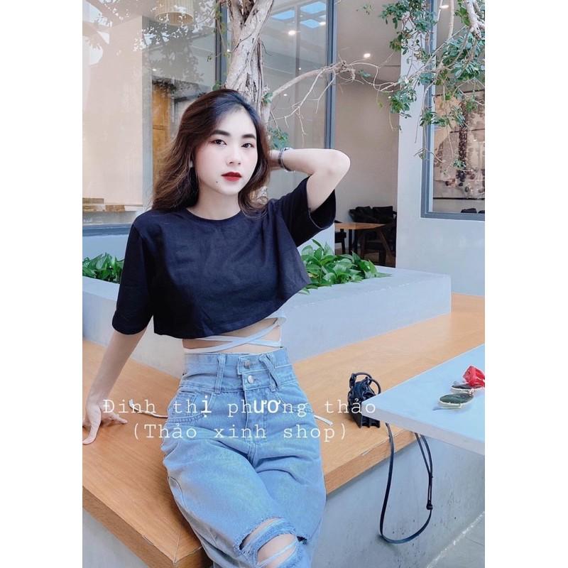 set áo croptop đan dây thời trang