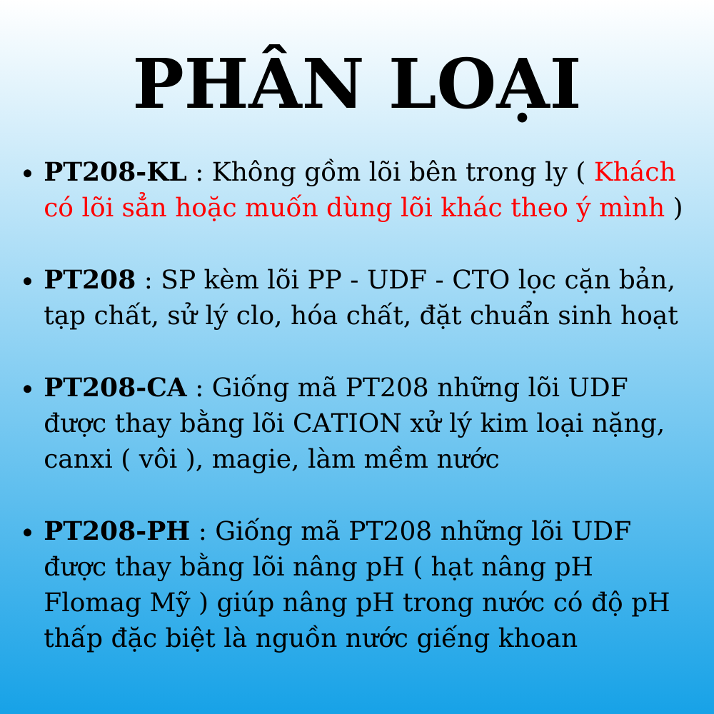 Bộ Lọc Tổng Sinh Hoạt 20 Inch PROTECC PT208 Hàng Chính Hãng- Lọc Tổng Nhà, Tổng Chung Cư, Sinh Hoạt, Công Suất Lớn