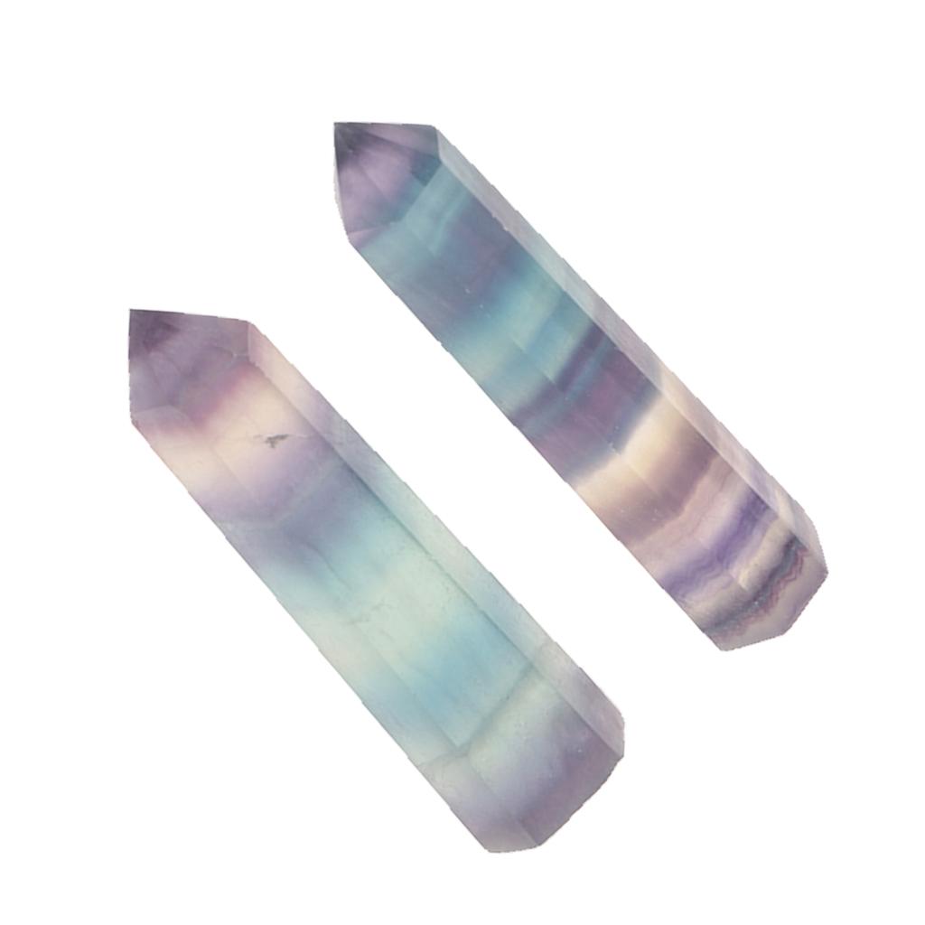 Natural Stone Hexagonal Crystal Column Colorful Fluorite Column Ornaments A