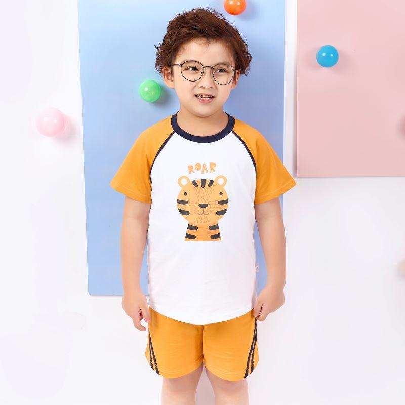 Đồ bộ quần áo thun cotton ngắn tay cho bé trai mặc nhà mùa hè Econice 2022B