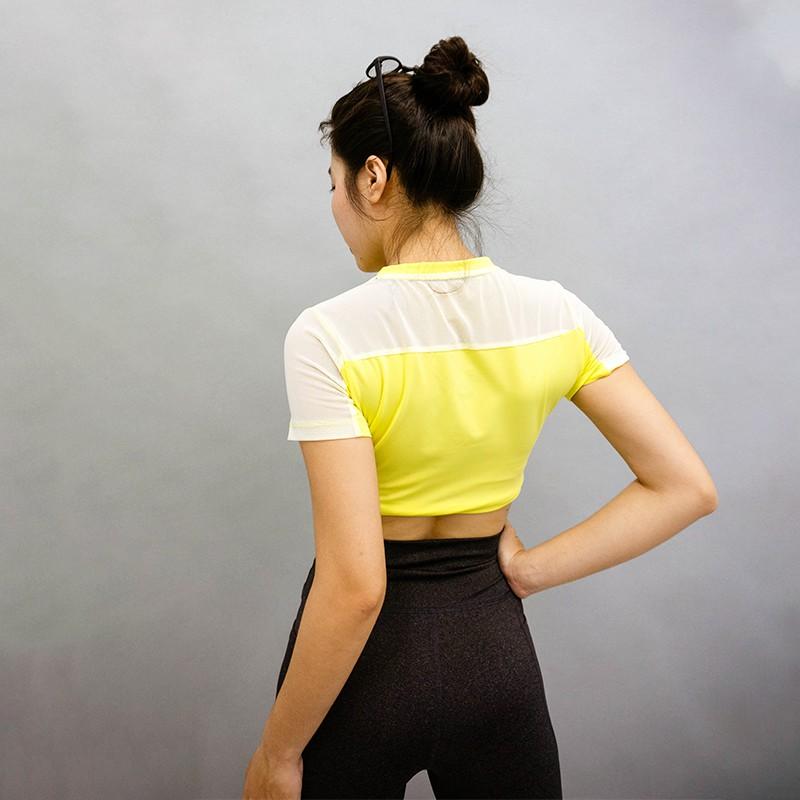 Set Thể Thao Tập Gym, Yoga Quần Biker Lửng + Áo Croptop Phối Lưới Vai CH00004