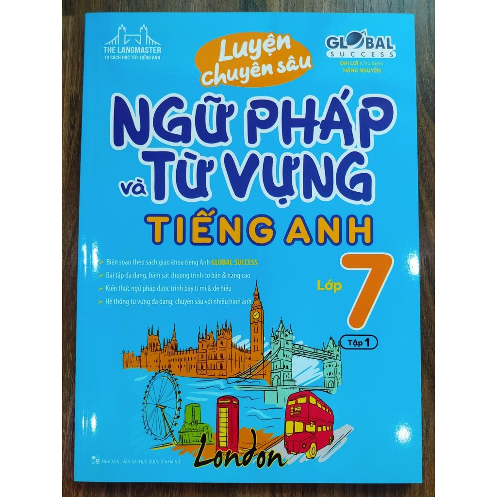 Sách - Combo 2 cuốn Luyện chuyên sâu ngữ pháp và từ vựng tiếng anh lớp 7 tập 1 + 2