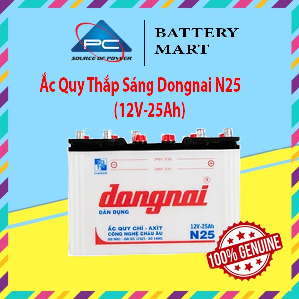 Bình Ắc Quy 12V-25Ah, Ắc Quy Thắp Sáng Dongnai N25