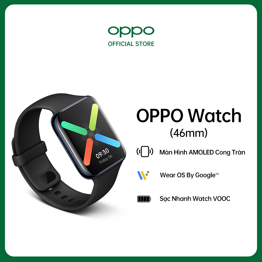 Đồng hồ OPPO Watch 46mm | Màn Hình Cong Tràn | Thời Lượng Pin Đến 21 Ngày | Sạc Nhanh VOOC | Đo Nhịp Tim, Theo Dõi Sức Khỏe - Hàng Chính Hãng