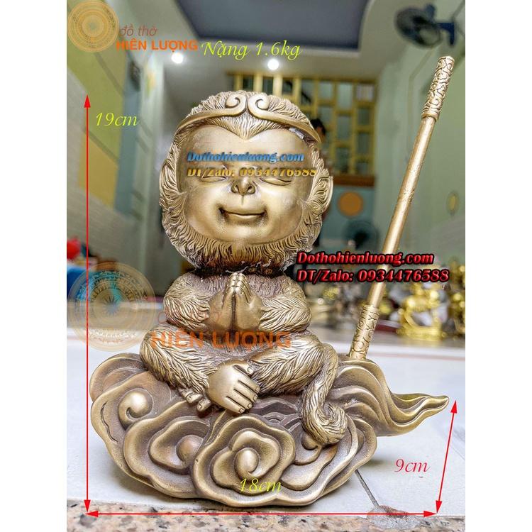 Tượng Tôn Ngộ Không - Tề Thiên Đại Thánh Ngồi Thiền Trên Mây Cao 19cm, Nặng 1,6kg Đẹp Tinh Xảo