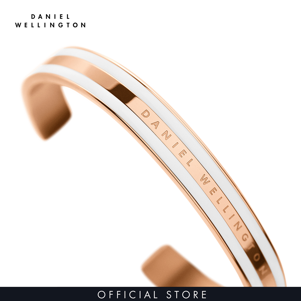 Vòng tay Daniel Wellington màu trắng, vàng hồng - Emalie Bracelet - M