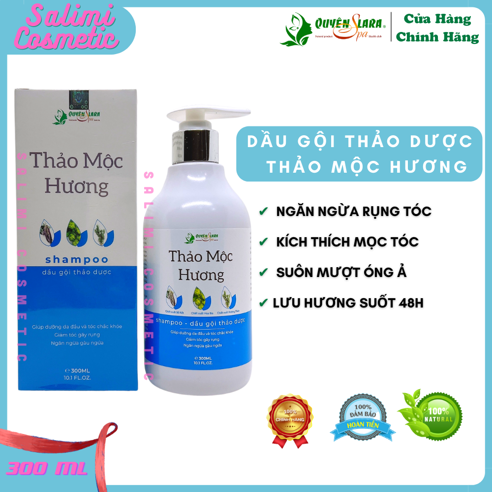 Bộ Đôi Dầu Gội &amp; Dầu Xả Thảo Dược THẢO MỘC HƯƠNG Quyên Lara - Giúp Ngăn Ngừa Rụng Tóc, Kích Thích Mọc Tóc, Phục Hồi Tóc Hư Tổn, Cung Cấp Dưỡng Chất Cho Tóc Luôn Chắc Khỏe, Suôn Mượt Tự Nhiên | Dung Tích 300ml - HÀNG CHÍNH HÃNG