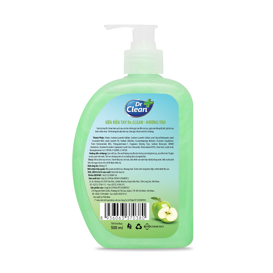 Sữa Rửa Tay Dr. Clean - Táo (500ml)