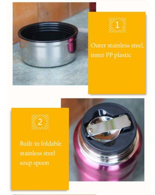 Bình ủ nóng thức ăn 550ml, có thể nấu cháo