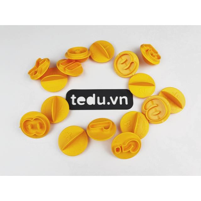 Bộ 16 khuôn ấn số đếm chơi với bột nặn đất nặn an toàn