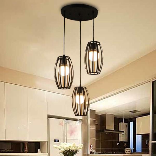 Bộ đèn thả treo trần lồng trụ LT100 - kèm bóng LED và đế ốp trần