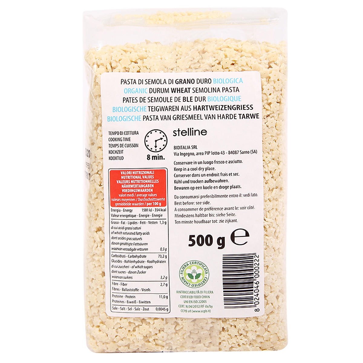 Nui Sao Stelline Hữu Cơ BioItalia (500g)