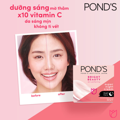 Kem dưỡng da ban đêm POND'S dưỡng ẩm da cho da sáng mịn căng mướt 50g