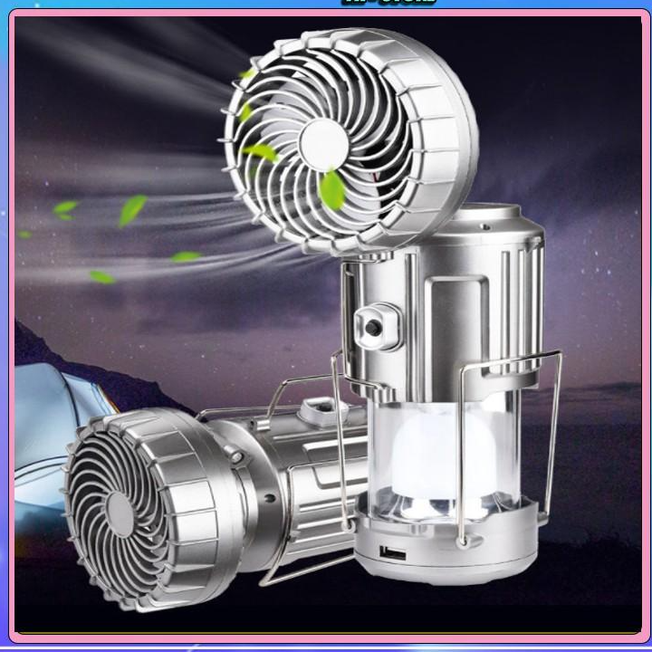 Quạt Tích Điện 3 Trong 1 - Tích Hợp QUẠT, ĐÈN PIN, SẠC ĐIỆN THOẠI - Chất Liệu Bền, Cực Tiện Dụng - Hot Trend 2022
