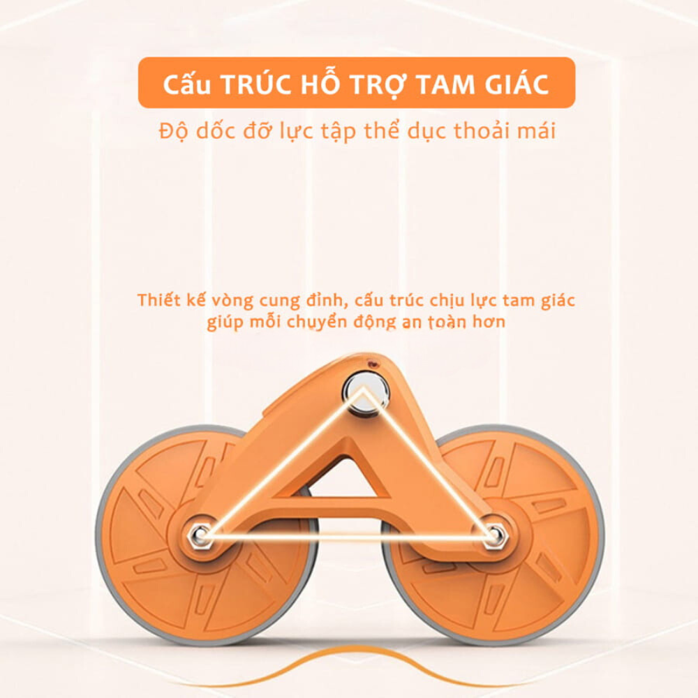 Con Lăn Trợ Lực Tập Bụng 2 Bánh Thế Hệ Mới, Dụng Cụ Plank Giảm Mỡ Bụng Tại Nhà Có Đồng Hồ, Thiết Kế Để Tay Tiện Dụng - HÀNG chính hãƞg MINIIN