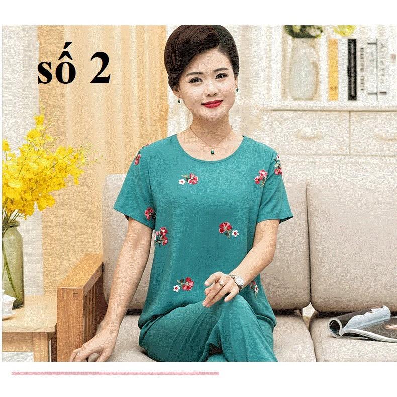 Bộ đồ mặc nhà trung niên cho mẹ_hàng sẵn