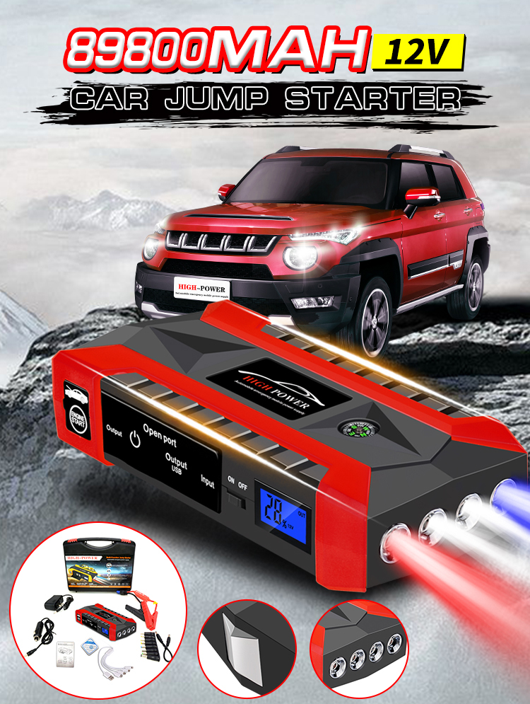 Bộ Kích Bình Sử Dụng Cho Xe Ô Tô HIGH-POWER | Bộ Kích Bình Xe Ô Tô Đa Năng, Sử Dụng Dễ Dàng, Hỗ Trợ Khi Xe Hết Bình, Chết Máy