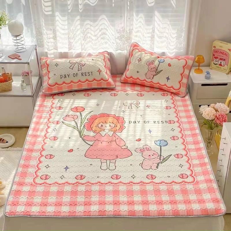 Chiếu Điều Hoà Tencel 5D Hàng Nhập Khẩu Cao Cấp 3 Món Làm Từ Cao Su Non Mẫu Bé Gái