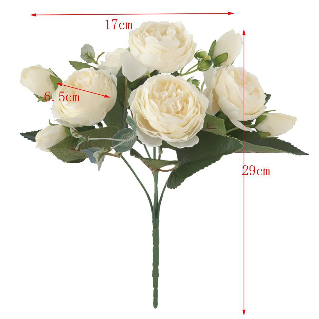 1 Pair Artificial Peony Silk Flower Bouquet for Wedding DIY Home Decoration