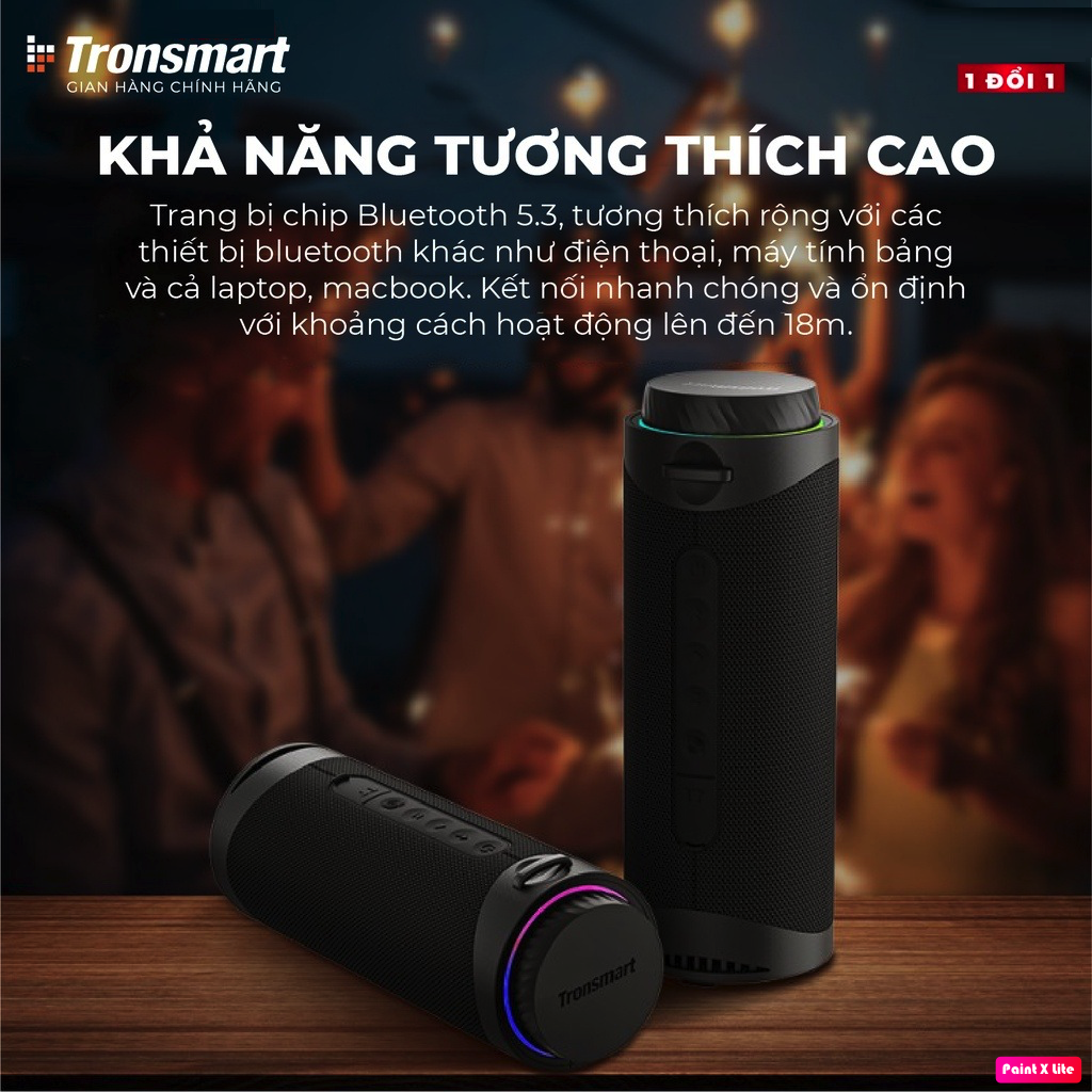 Loa Bluetooth Tronsmart T7 Công suất 30W Chống nước IPX7 Âm thanh siêu trầm - Hàng Chính Hãng