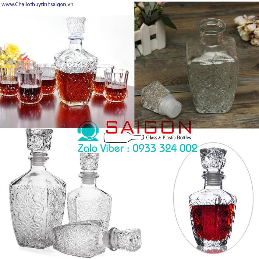 Bình Thuỷ Tinh Sang Trọng 500ml , 750ml | BCR8 , Tuỳ Chọn Dung Tích