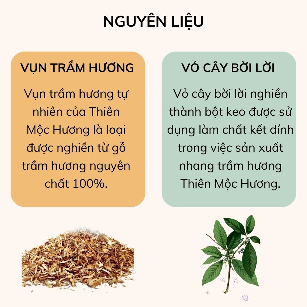 Combo nhang khoanh trầm hương cao cấp Thiên Mộc Hương hộp 40 nụ hương trầm xông thơm nhà, văn phòng
