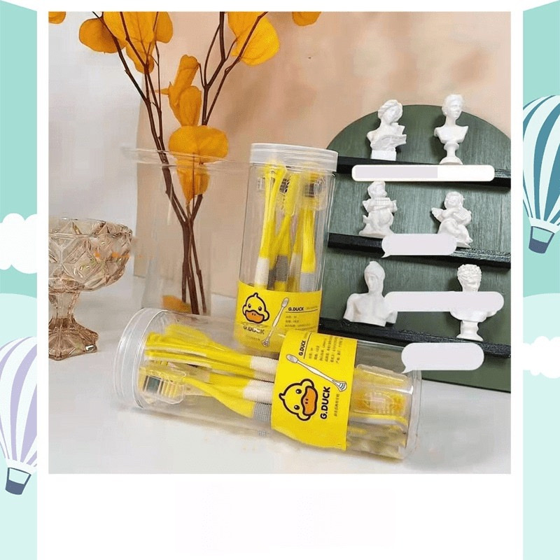 Đồ dùng vệ sinh -Hộp 8 cây bàn chải 2 in 1  cho bé ,kèm dụng cụ cạo lưỡi ,giúp giảm vi khuẩn gây sâu răng và hôi miệng ,cán cầm chống trượt ,lông bàn chải sợi tơ siêu mềm , giúp chải răng sạch hơn ,an toàn và tiện lợi