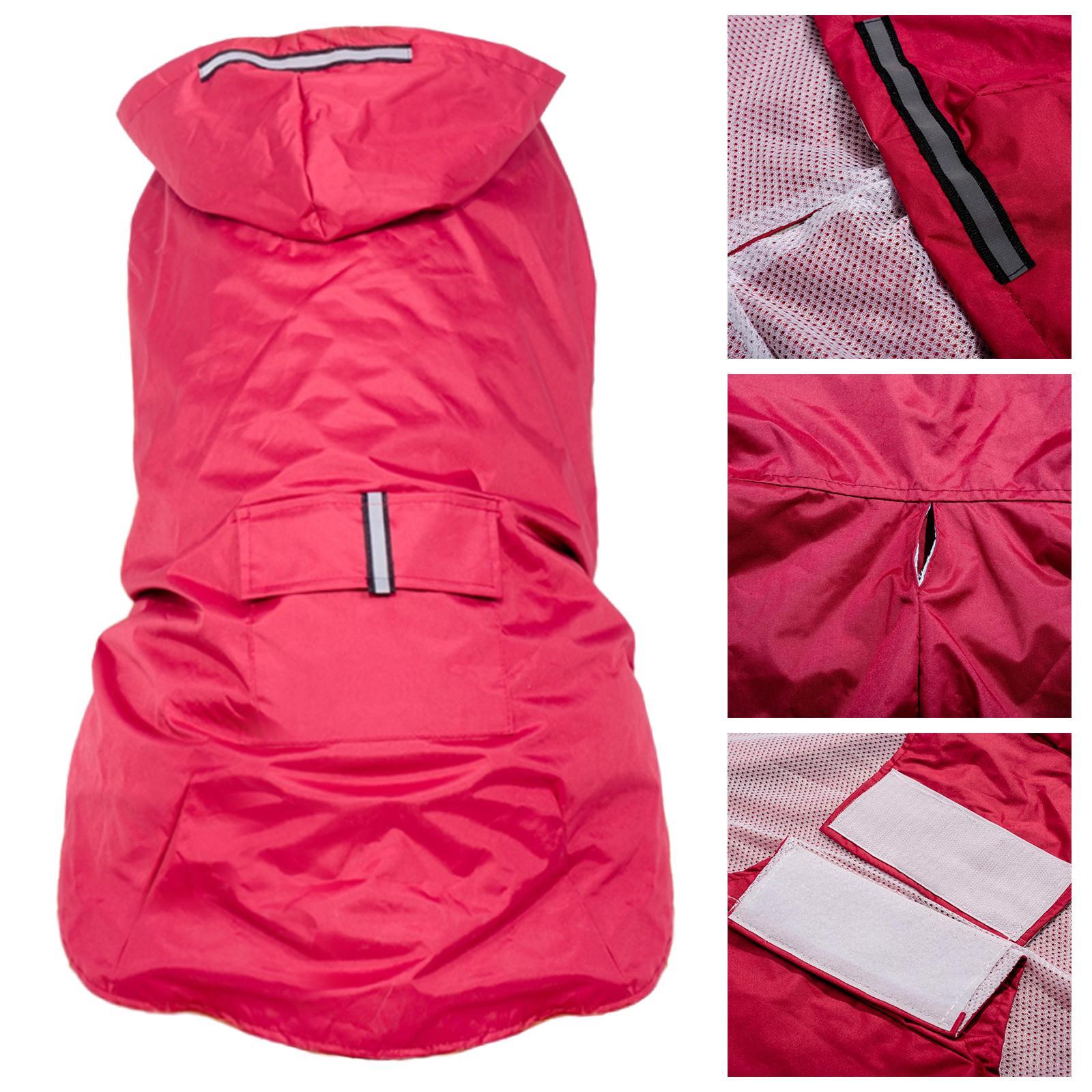 Reflective Strip Large Dog Raincoat Pet Poncho Rainwear Clothes