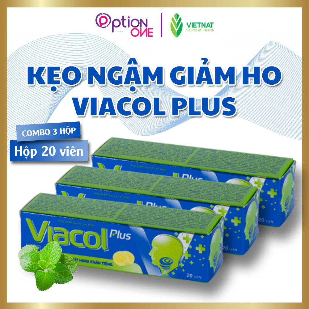 [COMBO 3 TUÝP] Kẹo ngậm Viacol Plus Vietnat giảm ho đau họng - 20 viên/ tuýp