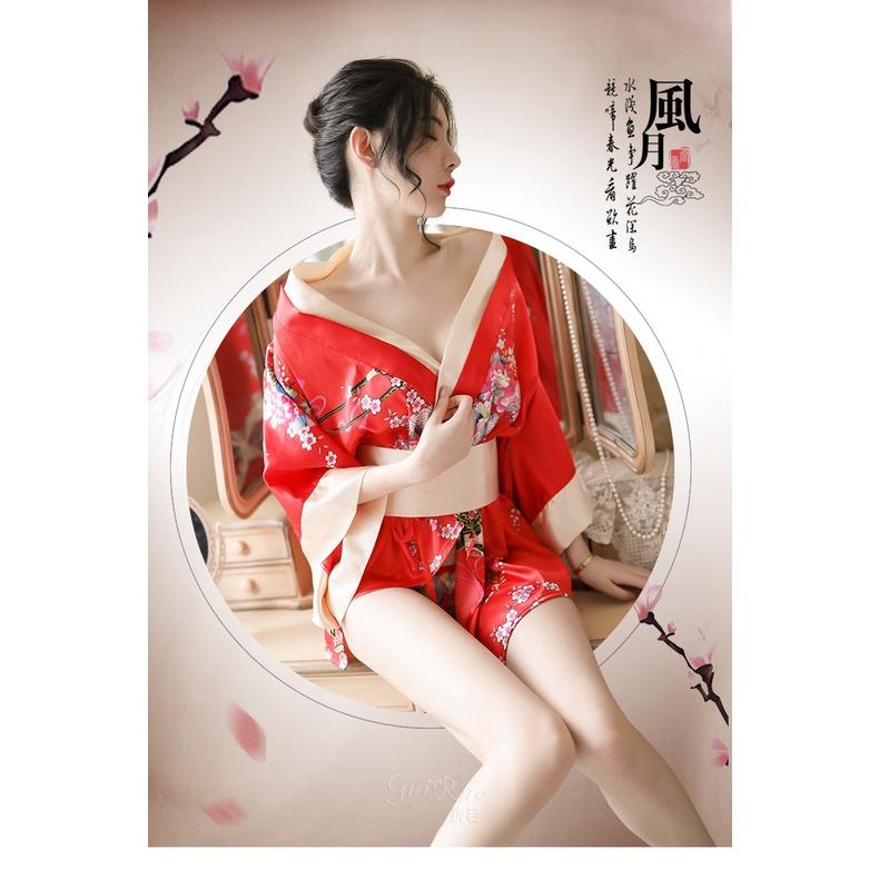 Sét Áo Choàng Ngủ Kimono Phong Cách Nhật Bản (Kèm Quần Chíp) MS5060