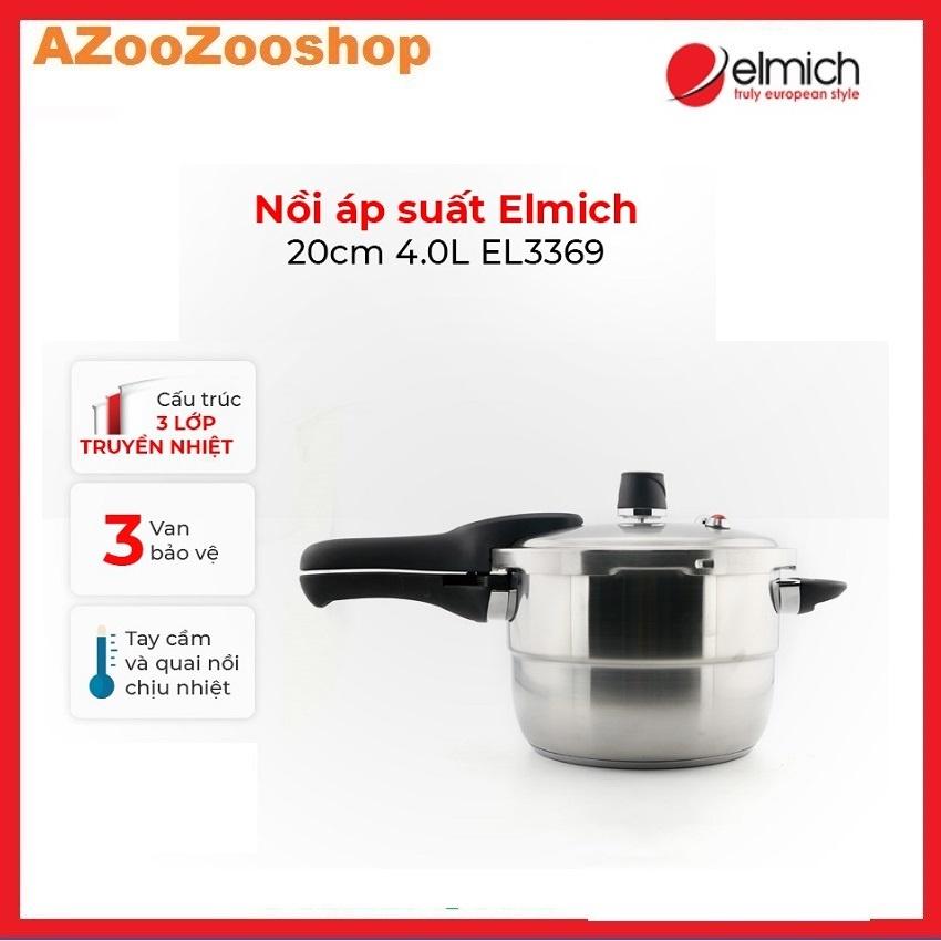 Nồi Áp Suất Inox 304 Elmich 20cm 4.0L EL3369, Elmich 22cm 6.0L EL3371