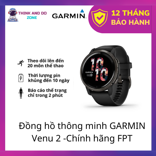 Đồng hồ thông minh GARMIN Venu 2, GPS, Wi-Fi, KOR/SEA  - Hàng chính hãng - Bảo hành 12 tháng