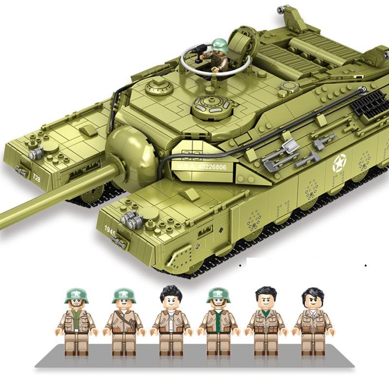 Đồ chơi Lắp ráp Xe Tăng hạng nặng T-28, Panlos 628010 Heavy Tank, Xếp hình thông minh, Mô hình Xe tăng