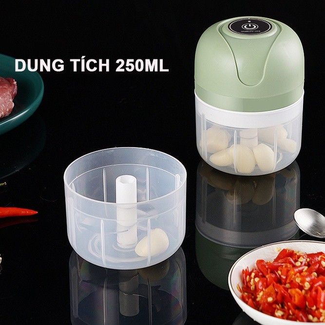 Máy Xay Đa Năng Cầm Tay - Hàng Chính Hãng MINIIN-Dụng Cụ Nghiền Tỏi Ớt Mini Sạc Pin Nhỏ Gọn Dung Tích 250ml