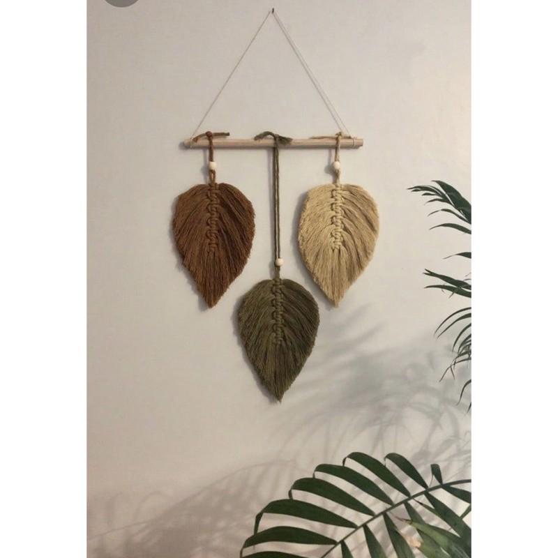 Tranh nghệ thuật MACRAME kiểu 3 lá