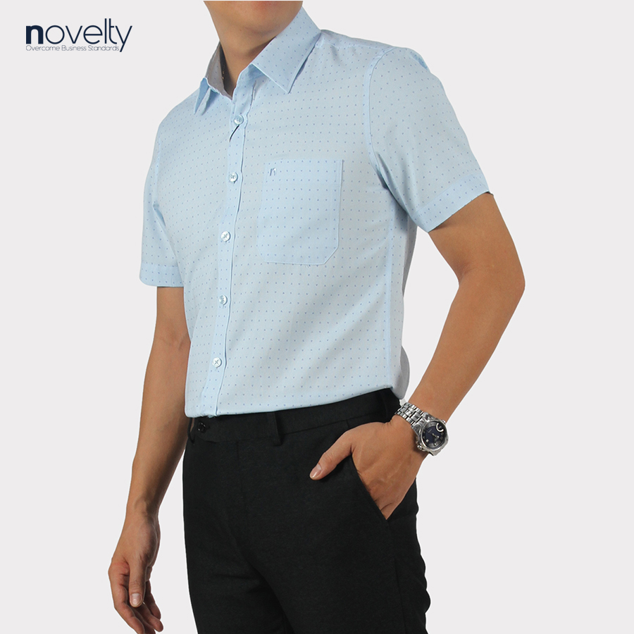 Áo sơ mi nam ngắn tay Novelty Regular fit hoa văn NSMMINMTCR220929N