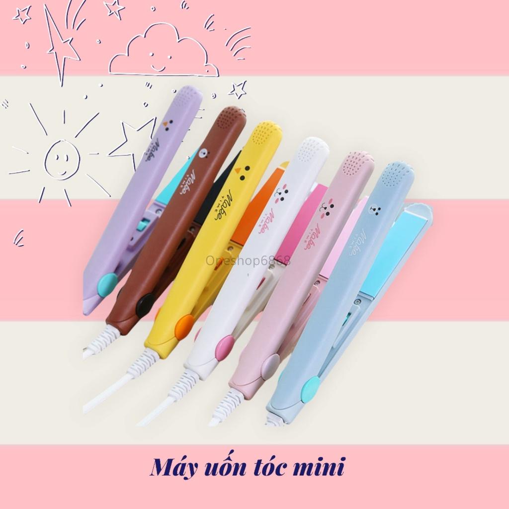 Máy Uốn Tóc Mini, Máy Duỗi Tóc Mini Tạo Kiểu Nhỏ Gọn Có Hộp Đựng Xinh Xắn