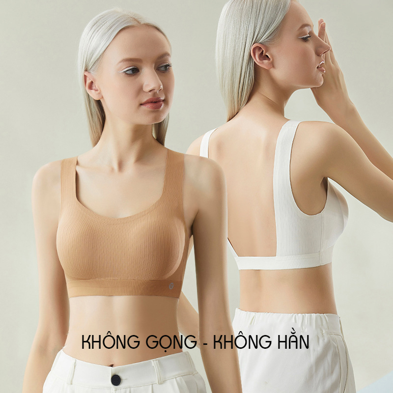 Áo Lót Nữ Trễ Lưng Freesize Không Gọng Đệm Mỏng Cổ Chữ U Không Hằn Nâng Ngực B198