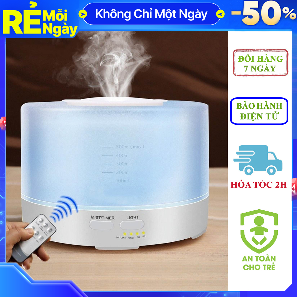 MÁY XÔNG TINH DẦU CAO CẤP CHUYÊN DỤNG CHO PHÒNG LỚN, CÓ ĐIỀU KHIỂN TỪ XA, ĐÈN LED TRANG TRÍ RẤT ĐẸP