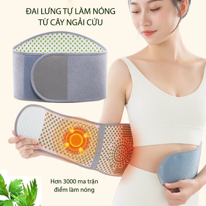 Đai ngải cứu tự làm nóng tới 45 độ C, giảm đau lưng